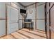 Office space with hardwood floors, built-ins, and a clean design, offers functionality and style at 119 Johnson St, Broadway, NC 27505