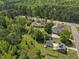 Aerial view of neighborhood with mature trees and spacious lots at 1213 Walnut St, Cary, NC 27511