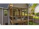Inviting covered deck, furnished with comfortable seating, ideal for relaxing and enjoying the outdoors at 128 Waterleaf Pl, Clayton, NC 27527