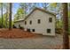 Exterior angle of home with gray siding and dark trim and an attached wood deck at 1368 Ohio Ln, Sanford, NC 27332