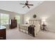 Serene bedroom with vaulted ceiling, neutral decor, and ample natural light at 1602 Eagle Lodge Ln, Durham, NC 27703