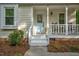 Charming home featuring a light blue front door with a decorative wreath and a welcoming porch at 2108 Canterbury Rd, Clayton, NC 27520
