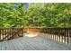Wooden deck overlooking private, wooded backyard at 249 Mill Creek Dr, Clayton, NC 27527