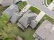 Aerial view of a two-story home with manicured lawn and a two car garage at 2812 Lemnos Dr, Apex, NC 27502