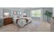 Bright bedroom with large windows, neutral decor, and cozy furnishings at 2812 Lemnos Dr, Apex, NC 27502
