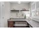The office has granite counters, nice decor, natural light, and hardwood floors at 2812 Lemnos Dr, Apex, NC 27502