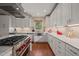 Gourmet kitchen with stainless steel appliances, a professional range, and ample counter space for cooking at 314 Hogan Woods Cir, Chapel Hill, NC 27516