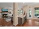 Home office nook featuring a built-in desk and drawers, conveniently located near the living room at 314 Hogan Woods Cir, Chapel Hill, NC 27516