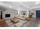 Finished basement with a fireplace, contemporary decor, and ample room for entertainment at 3713 Arrowwood Dr, Raleigh, NC 27604