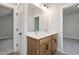 Bathroom featuring a double sink vanity with marble floors and an entryway at 528 Folk Song Way, Wendell, NC 27591