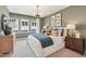 Comfortable bedroom with soft lighting, a cozy bed, and framed wall art at 605 Callan View Ave, Wake Forest, NC 27587