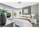 Cozy bedroom with three large windows providing natural light and outdoor views at 687 Bandon Aly, Cary, NC 27513