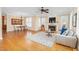 Bright living room features hardwood floors, fireplace, and a neutral color palette at 88 Eltham, Rocky Mount, NC 27804