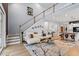 Elegant living room with soaring ceilings and an open floor plan at 956 The Parks Dr, Pittsboro, NC 27312