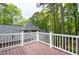 Private deck with views of the surrounding green landscape at 102 Windrock Lane, Cary, NC 27518