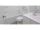 The bathroom features a tub and shower combination, along with a vanity at 1020 Kentlands Dr, Durham, NC 27713