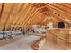 Spacious unfinished attic showcasing its framework, featuring ductwork, and offering ample potential for storage or build-out at 117 Vicksburg Dr, Cary, NC 27513