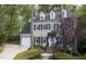 Charming two-story home with a well-maintained lawn, complemented by a teal door and black shutters at 117 Vicksburg Dr, Cary, NC 27513