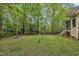 Spacious backyard featuring a fire pit and lush green grass, perfect for relaxation and outdoor activities at 124 Mantle Dr, Clayton, NC 27527