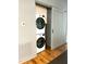 Convenient laundry area with a stacked washer and dryer, offering space-saving efficiency at 1310 Pender St, Raleigh, NC 27610