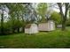 Backyard with two storage sheds providing ample outdoor storage solutions at 133 Montree Ln, Graham, NC 27253