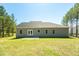 Backyard view of the house featuring a well-maintained lawn and modern siding at 1730 Willie Pace Rd, Burlington, NC 27217