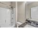 Functional bathroom with a shower-tub combination and sleek granite vanity at 1730 Willie Pace Rd, Burlington, NC 27217