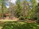 Private backyard surrounded by lush greenery and mature trees for added seclusion at 1850 Crissy Ln, Graham, NC 27253
