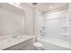 Clean, well-lit bathroom featuring a tub shower combination and a vanity with a sink at 219 Pond Vw Ct # 8, Fuquay Varina, NC 27526