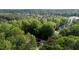 Aerial view showcasing homes surrounded by lush greenery and lake at 251 Sequoia Dr, Louisburg, NC 27549