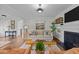 Inviting living room with a fireplace, comfortable seating, and stylish decor at 2805 Chelsea Cir, Durham, NC 27707