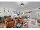 Spacious living room flows into the dining area and kitchen, offering open-concept living at 2805 Chelsea Cir, Durham, NC 27707