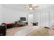 Inviting bedroom with ample space and natural light, featuring a ceiling fan and closet at 2852 Rue Sans Famille, Raleigh, NC 27607