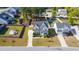 Aerial view of the home, front yard, driveway, and surrounding neighborhood at 3037 Freeman Farm Way, Rolesville, NC 27571