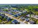 An aerial view showcases the community of homes at 3037 Freeman Farm Way, Rolesville, NC 27571