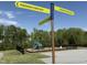 Freeman Farm Way park sign directing people to the playground and Sanford Creek Greenway trails at 3037 Freeman Farm Way, Rolesville, NC 27571