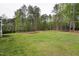 Large, well-maintained backyard with lush green grass and mature trees surrounding the property at 3545 Donlin Dr, Wake Forest, NC 27587