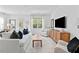 Bright living room with large windows, comfortable seating, and stylish decor at 3667 Durwood Ln, Raleigh, NC 27604
