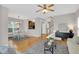 Open-concept layout showcasing the living room, dining area, and staircase at 3811 Yates Mill Trail, Raleigh, NC 27606