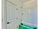Bright bathroom with a white subway tile shower and tub at 3817 Coach Lantern Ave, Wake Forest, NC 27587