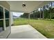 Covered patio view showcasing open backyard, green grass, and a black fence at 427 Earnest Way # L24, Kenly, NC 27542