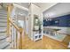 Foyer with hardwood floors, staircase and entrance to formal dining room at 429 Gambit Cir, Wake Forest, NC 27587