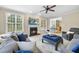 Inviting living room featuring a fireplace, comfortable sofas, and an open layout, perfect for entertaining guests at 429 Gambit Cir, Wake Forest, NC 27587