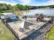 Aerial view of community playground and beach area, perfect for Gathering fun and recreational activities by the water at 510 Guy Walker Way, Durham, NC 27703
