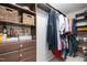 Walk-in closet with custom shelving and ample storage space for clothes and accessories at 5315 Oakbrook Dr, Durham, NC 27713
