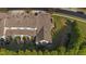 Ariel view of a townhome showing roofline, landscaping and screened porch at 617 Sealine Dr, Cary, NC 27519