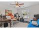 Bright office space with a ceiling fan, and large windows offering lots of natural light at 6512 Southern Times Dr, Raleigh, NC 27603