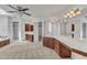 Expansive bathroom with double vanities and ample counter space, offering convenience and luxury at 8022 Hogan Dr, Wake Forest, NC 27587