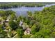 Aerial view showing the address 959 Sagamore Dr Louisburg near a lake at 959 Sagamore Dr, Louisburg, NC 27549