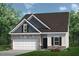 Charming home showcases stone accents, a two-car garage, and a welcoming front porch in a landscaped yard at 4868 Pioneer Dr, Sanford, NC 27330